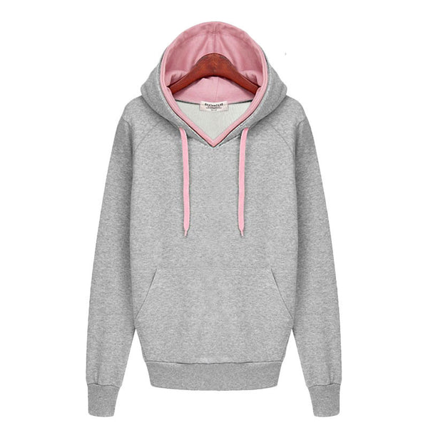 Women Autumn Winter Sweatshirt Casual Double Hoodies Long Sleeve Female Pullover Sport Tops Sweatshirts Women's Clothings New