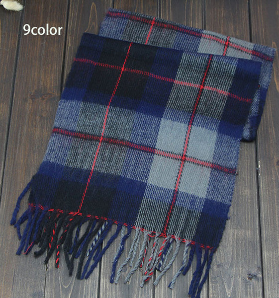 Men's European-Style Scottish Tartan Cotton Scarves