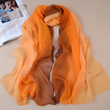 Nice Chiffon Scarf Women High Quality Gradual colors chiffon georgette silk scarves shawl female long design