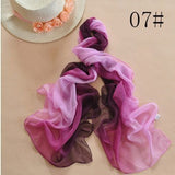 Nice Chiffon Scarf Women High Quality Gradual colors chiffon georgette silk scarves shawl female long design