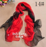 Nice Chiffon Scarf Women High Quality Gradual colors chiffon georgette silk scarves shawl female long design