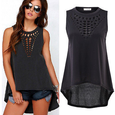 Black Retro Hollow Tank