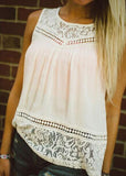Summer Women Chiffon Blouse Shirts Crochet Lace Vest Sexy Open Back Sleeveless Shirt Tank Tops Blusas Femininas S-4XL 1150C
