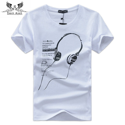 In the summer of 2016 men's cotton short sleeved T-shirt Korean fashion men's music Headset wholesale class service