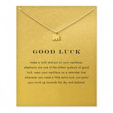 Hot Sale Sparkling good lucky elephant Pendant necklace gold plated Clavicle Chains Statement Necklace Women Jewelry(Has  card)