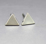 New fashion black gold silver 3 color  western triangle round flash stud earrings for women gifts jewelry