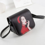 Vogue Star! Bolsos Carteras Mujer Marca Women PU Leather Cat Wearing Glasses Print Messenger Handbag 2015 Women Bag YA40-207