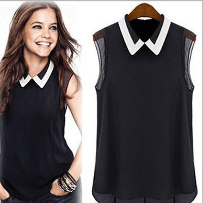Sleeveless Chiffon Vest Top