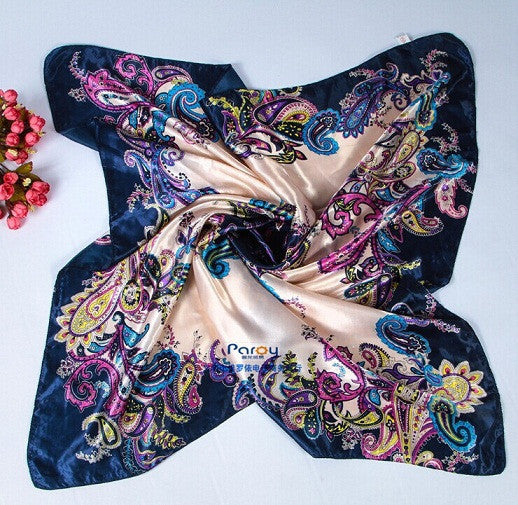 Women 90*90cm satin Square Scarf  High Quality  Imitated Satin Scarves  Shawl Hijab 2015 fashion style