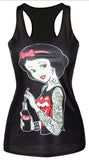 Women Digital Print Gothic Punk Club Street Style T-Shirt Sexy Women Tops Tees