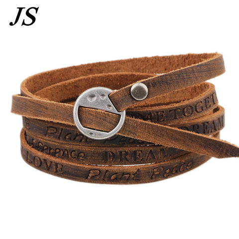 Genuine Leather Belt Buckle Bracelet