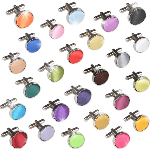 Men's Round Fabric Head Cufflinks