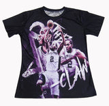 New fashion 2016 mens summer tops tee shirt 3D graphic print Kawhi Tony Duncan Curry basketball star funny short sleeve t-shirt
