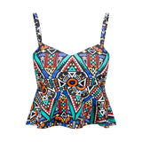 Summer 2016 Floral Crop Top Plaid Short Top Female Halter Women's Dill Tops Crop Short Vest Cropped Feminino Tank Top Elegant