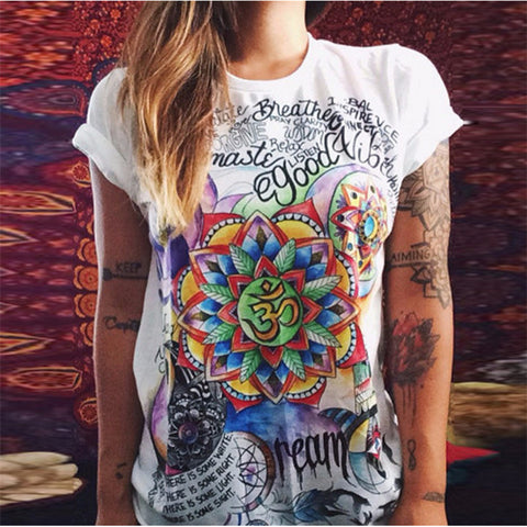 New Fashion Women T Shirts Short Sleeve women Printed Letters T-Shirts Female Retro Graffiti Flower Tops Tee Lady T Shirts