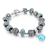 Women's Crystal Charm Bracelet - 925 Silver