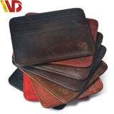 First layer cow Skin Brand Slim Credit Card Holder Mini Wallet mens Leather ID Case Purse Bag Pouch New cover for a passport
