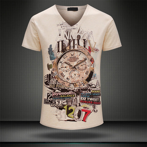 [5 patterns] Fashion 3D printed mens t-shirt specific style printed short sleeve summer t shirt mens  V-neck shirt