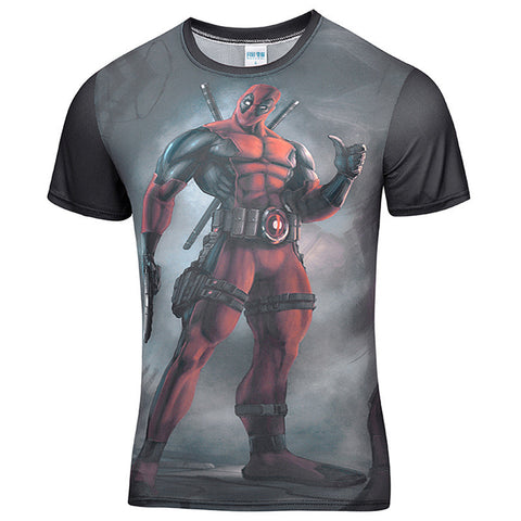 2016 New Arrive American Comic Badass Deadpool T-Shirt Tees Men men t shirt Cartoo 3d t shirt Funny Casual tee shirts tops