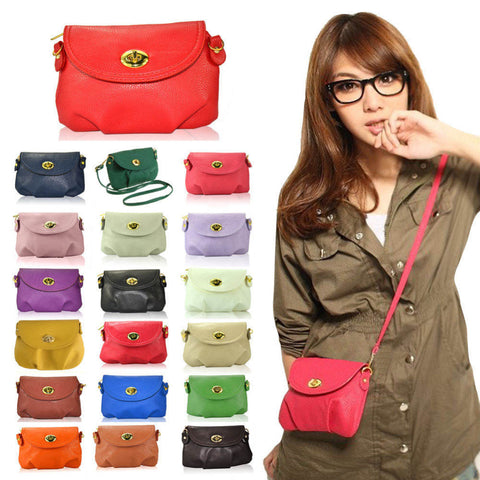 New  Fashion Women's Cute Wallets Crossbody Retro Small Bags Solid PU Leather Bag
