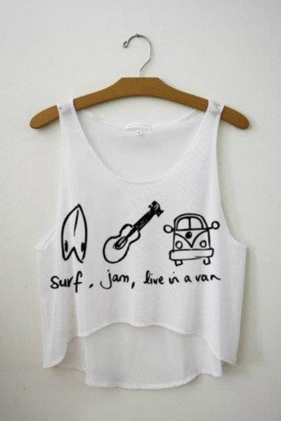 SexeMara  Pop Culture Fitness Crop Tops "Beach Lifestyle"