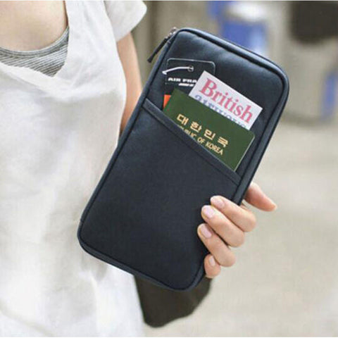 Fashion Popular Multifunction Travel Passport Storage packet Holder Credit ID Card Cash Wallet Document Management Bag JQ1514