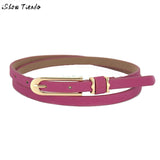 Top Sale Fashion Women Girl Candy Color PU Leather Thin Skinny Cummerbund Waist Belt Alloy Buckle Straps Waistband Wholesale