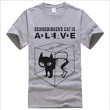 The Big Bang Theory Schrodinger's Cat T-shirts Men Swag Funny Cotton Short Sleeve Tshirts 2016 New Fashion Summer Style T shirt