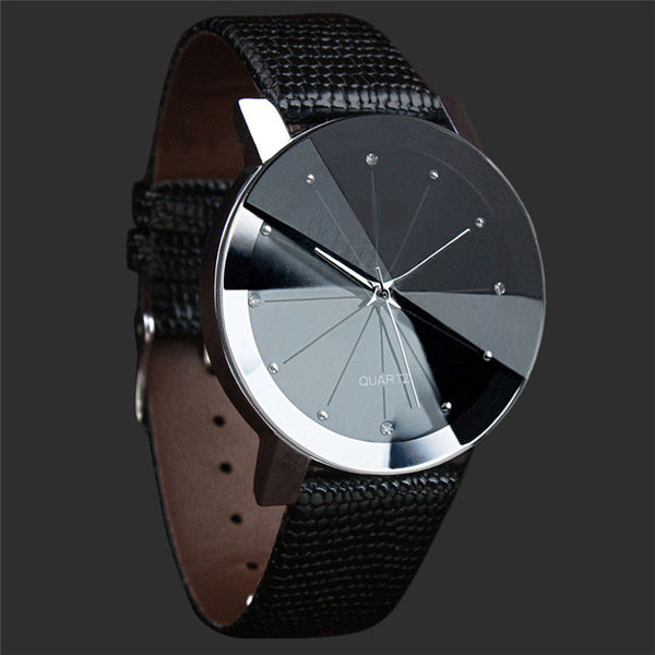 Fabulous NEW  Luxury Quartz Sport Military Stainless Steel Dial Leather Band Wrist Watch Men black