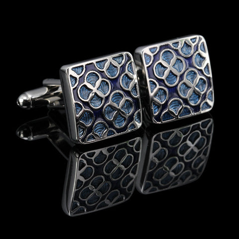 Blue Vintage Patterns Cufflinks for Men