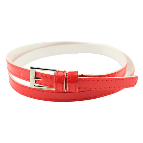 Hot marking 14 clolors Hot Beautiful Woman Multicolor Small Candy Color Thin Leather Belt Ms Belt Ap11