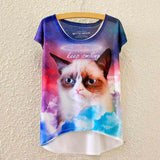 2016 Brand New Cotton t Shirt Women Short Sleeve t-shirts o-neck Causal loose Magic Unicorn T Shirt Summer tops for women