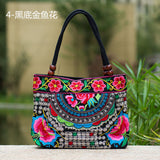 2016 National Trend Women Bags Handmade Double Faced Flower Embroidered Canvas Embroidery Ethnic Shoulder Bags Handbag