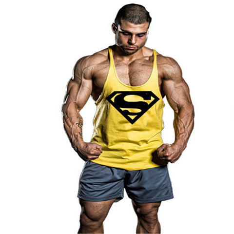 Superman gym singlet crime shirtwaist fitness equipment fitness men's gold medal stringer vest retro also jersey