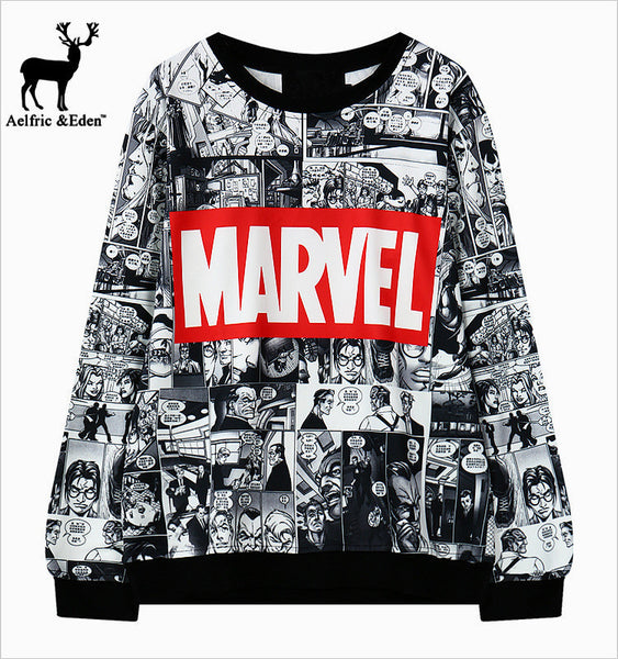 Marvel Moletom Hoodie Sweatshirt Tracksuit Harajuku Black female Sweatwear for Women EXO Kpop BTS Adventure Time Women's Hoodies