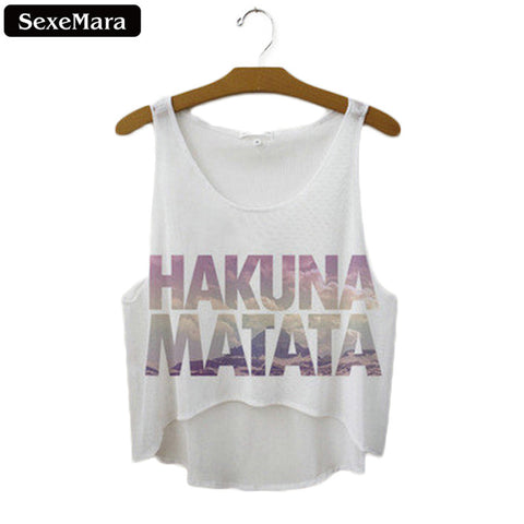 SexeMara Fitness Crop Tops "Hakuna Matata"