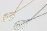 Women's Gold or Sliver Leaf Pendant Multi-Layer Necklace
