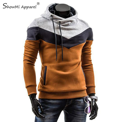 Moleton Masculino 2016 Autumn Slim Hoodies Men Sweatshirt Long Sleeve Pullover Hooded Sportswear Male Patchwork Fleece Tracksuit