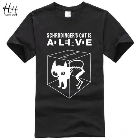 The Big Bang Theory Schrodinger's Cat T-shirts Men Swag Funny Cotton Short Sleeve Tshirts 2016 New Fashion Summer Style T shirt