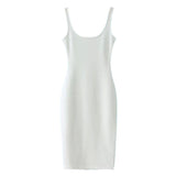 Sleeveless Slim Fit O-neck Solid Pencil Dress