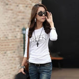 Korean Summer Women T-Shirts Crew Neck Polyester slim slimming shirt Long Sleeve  Bottoming Shirt Plus size Top Tees Clothing1pc