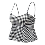 Summer 2016 Floral Crop Top Plaid Short Top Female Halter Women's Dill Tops Crop Short Vest Cropped Feminino Tank Top Elegant