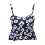 Summer 2016 Floral Crop Top Plaid Short Top Female Halter Women's Dill Tops Crop Short Vest Cropped Feminino Tank Top Elegant