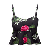 Summer 2016 Floral Crop Top Plaid Short Top Female Halter Women's Dill Tops Crop Short Vest Cropped Feminino Tank Top Elegant