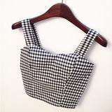 Summer 2016 Floral Crop Top Plaid Short Top Female Halter Women's Dill Tops Crop Short Vest Cropped Feminino Tank Top Elegant