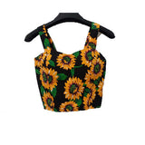 Summer 2016 Floral Crop Top Plaid Short Top Female Halter Women's Dill Tops Crop Short Vest Cropped Feminino Tank Top Elegant