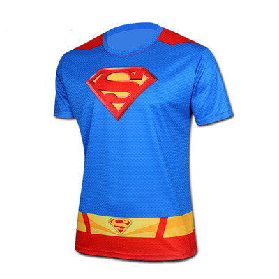 Free shipping 2015 t-shirt Superman/Batman/spider man/captain America /Hulk/Iron Man / t shirt men fitness shirts men t shirts
