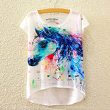 2016 Brand New Cotton t Shirt Women Short Sleeve t-shirts o-neck Causal loose Magic Unicorn T Shirt Summer tops for women