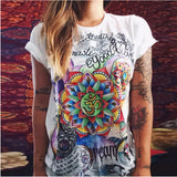 New Fashion Women T Shirts Short Sleeve women Printed Letters T-Shirts Female Retro Graffiti Flower Tops Tee Lady T Shirts