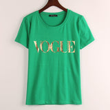 8 Colors S-4XL Fashion Brand T Shirt Women VOGUE Printed T-shirt Women Tops Tee Shirt Femme New Arrivals Hot Sale Casual Sakura